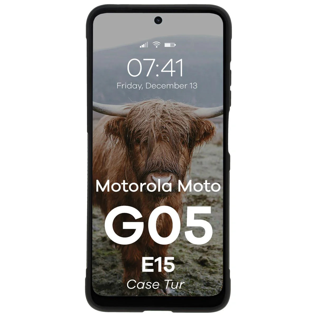 Robuste Handyhülle für Motorola Moto G05 / E15, Bizon Case Tur, Schwarz