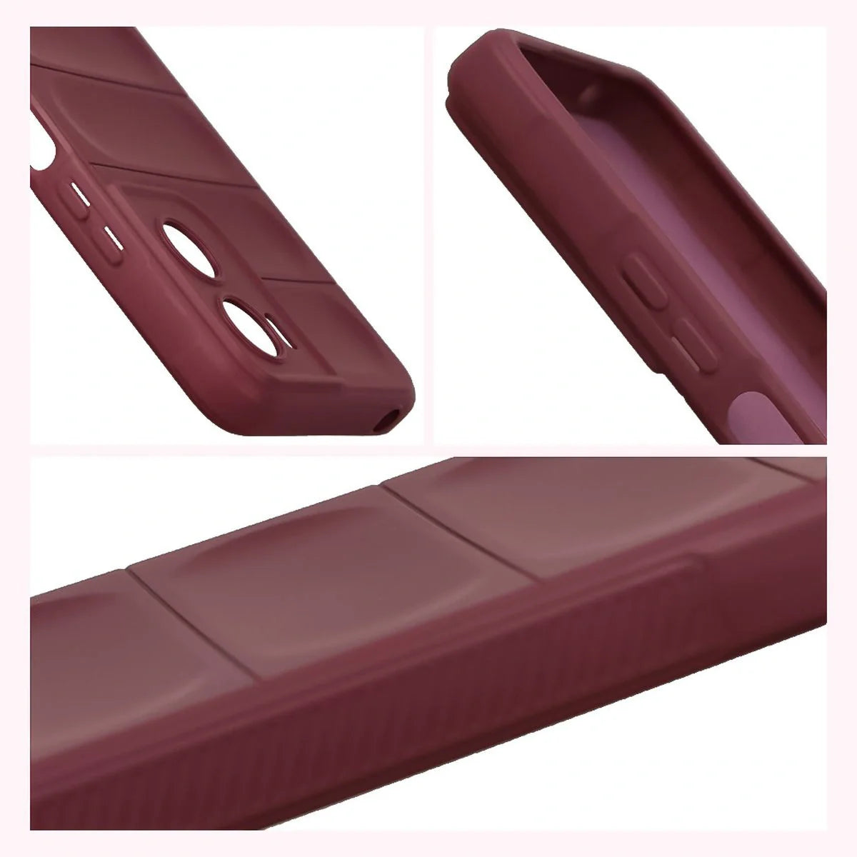 Robuste Handyhülle für Motorola Moto G06 4G / G06 Power 4G, Bizon Case Tur, Burgunderrot