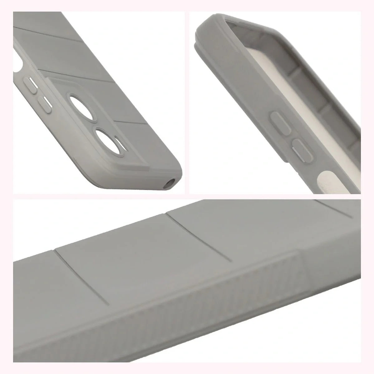 Robuste Handyhülle für Motorola Moto G06 4G / G06 Power 4G, Bizon Case Tur, Hellgrau
