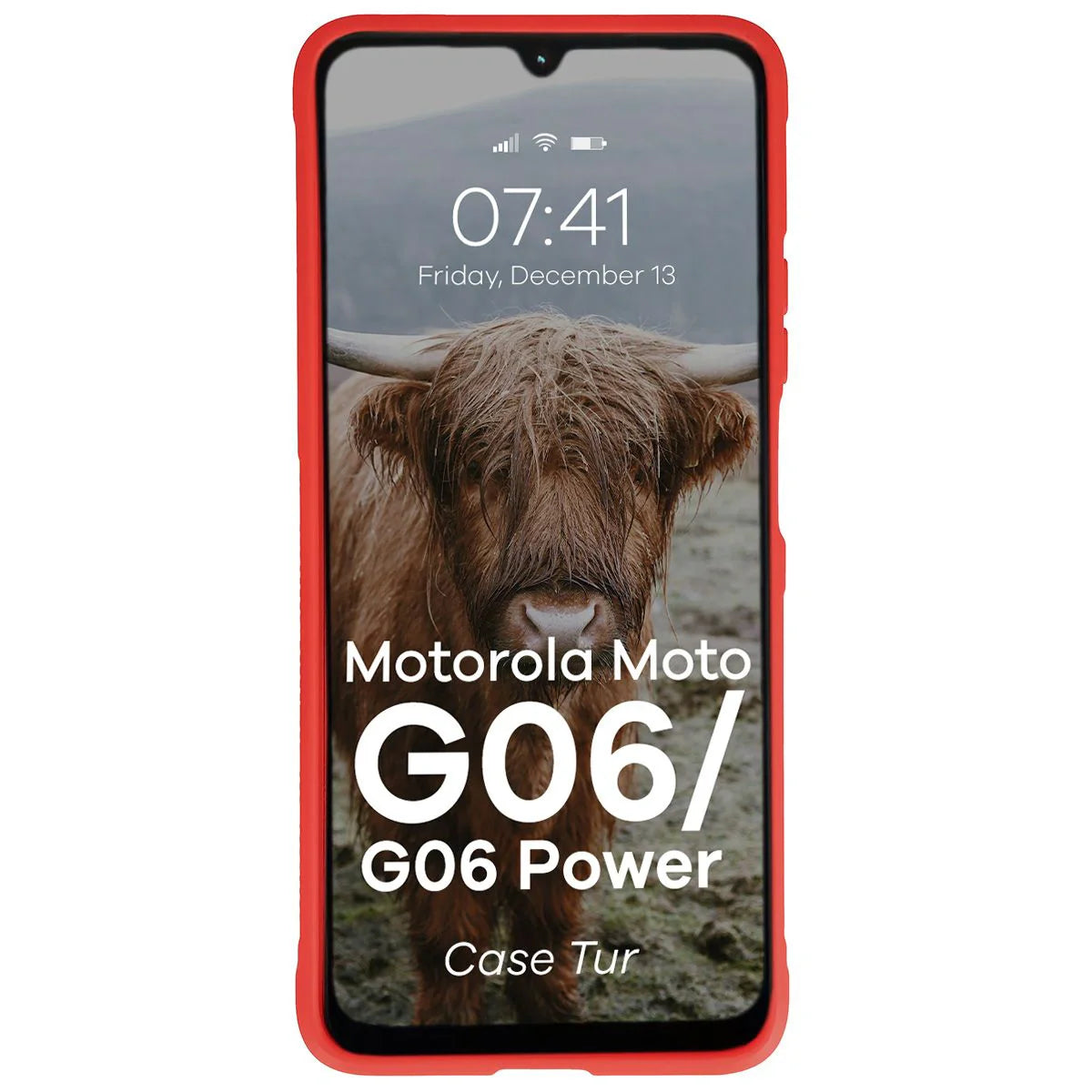 Robuste Handyhülle für Motorola Moto G06 4G / G06 Power 4G, Bizon Case Tur, Rot
