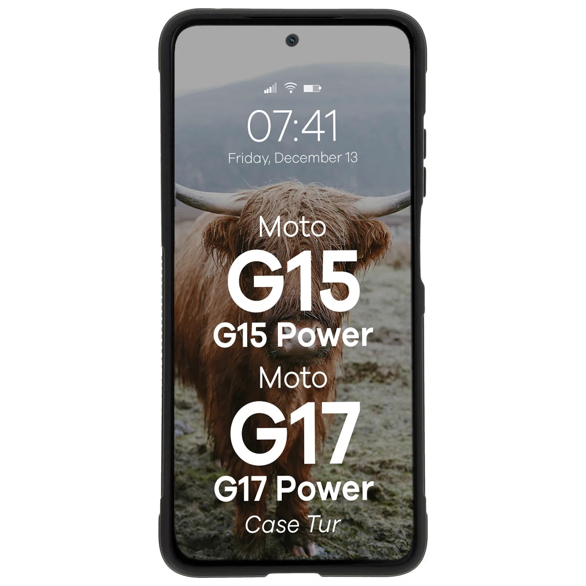 Robuste Handyhülle für Motorola Moto G17 / G17 Power / G15 / G15 Power, Bizon Case Tur, Schwarz