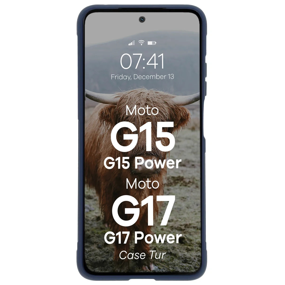 Robuste Handyhülle für Motorola Moto G17 / G17 Power / G15 / G15 Power, Bizon Case Tur, Dunkelblau