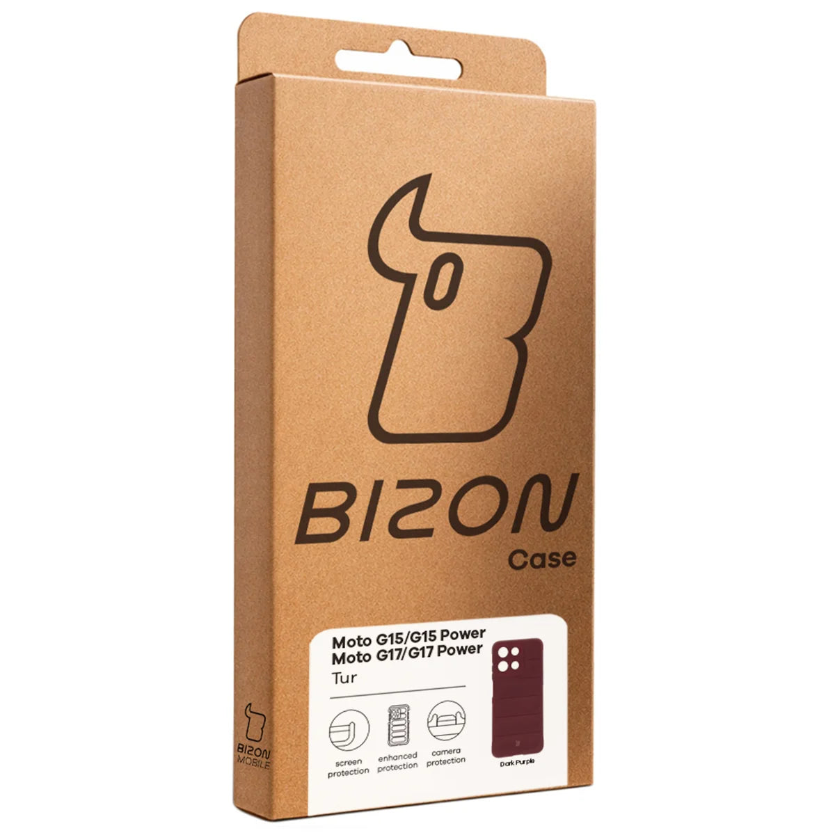 Robuste Handyhülle für Motorola Moto G17 / G17 Power / G15 / G15 Power, Bizon Case Tur, Burgunderrot