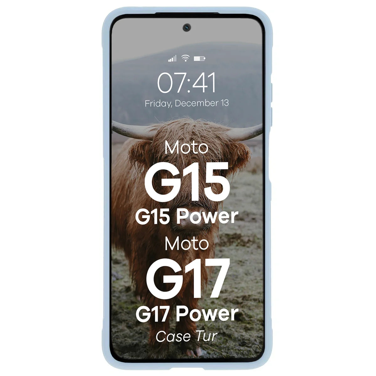 Robuste Handyhülle für Motorola Moto G17 / G17 Power / G15 / G15 Power, Bizon Case Tur, Hellblau