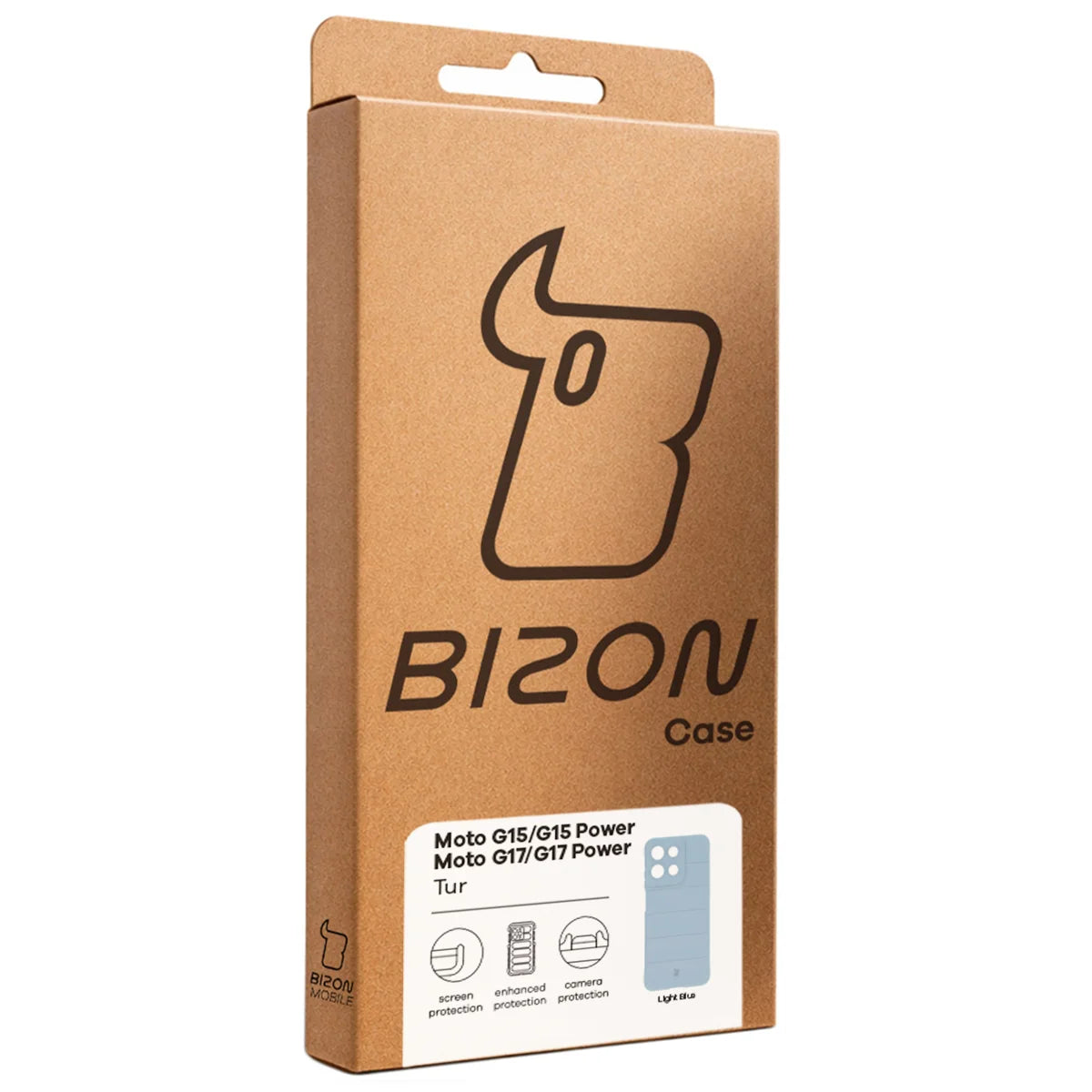 Robuste Handyhülle für Motorola Moto G17 / G17 Power / G15 / G15 Power, Bizon Case Tur, Hellblau