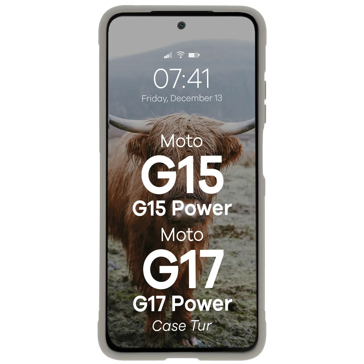 Robuste Handyhülle für Motorola Moto G17 / G17 Power / G15 / G15 Power, Bizon Case Tur, Hellgrau