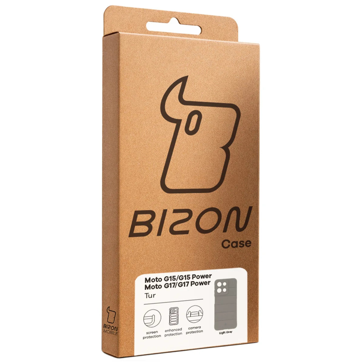 Robuste Handyhülle für Motorola Moto G17 / G17 Power / G15 / G15 Power, Bizon Case Tur, Hellgrau