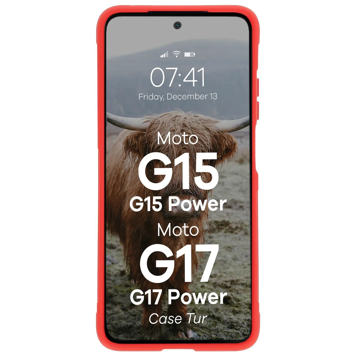 Robuste Handyhülle für Motorola Moto G17 / G17 Power / G15 / G15 Power, Bizon Case Tur, Rot