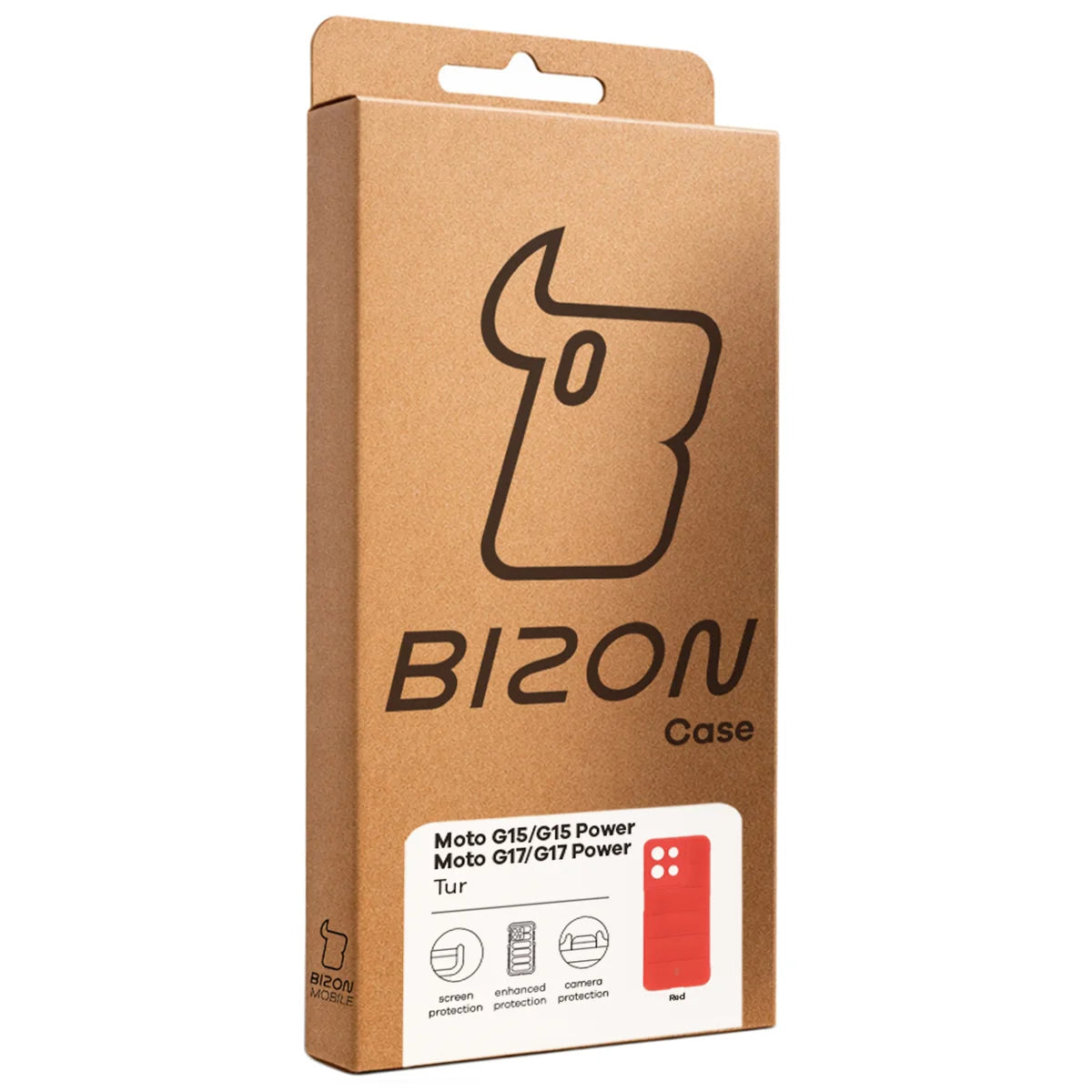 Robuste Handyhülle für Motorola Moto G17 / G17 Power / G15 / G15 Power, Bizon Case Tur, Rot