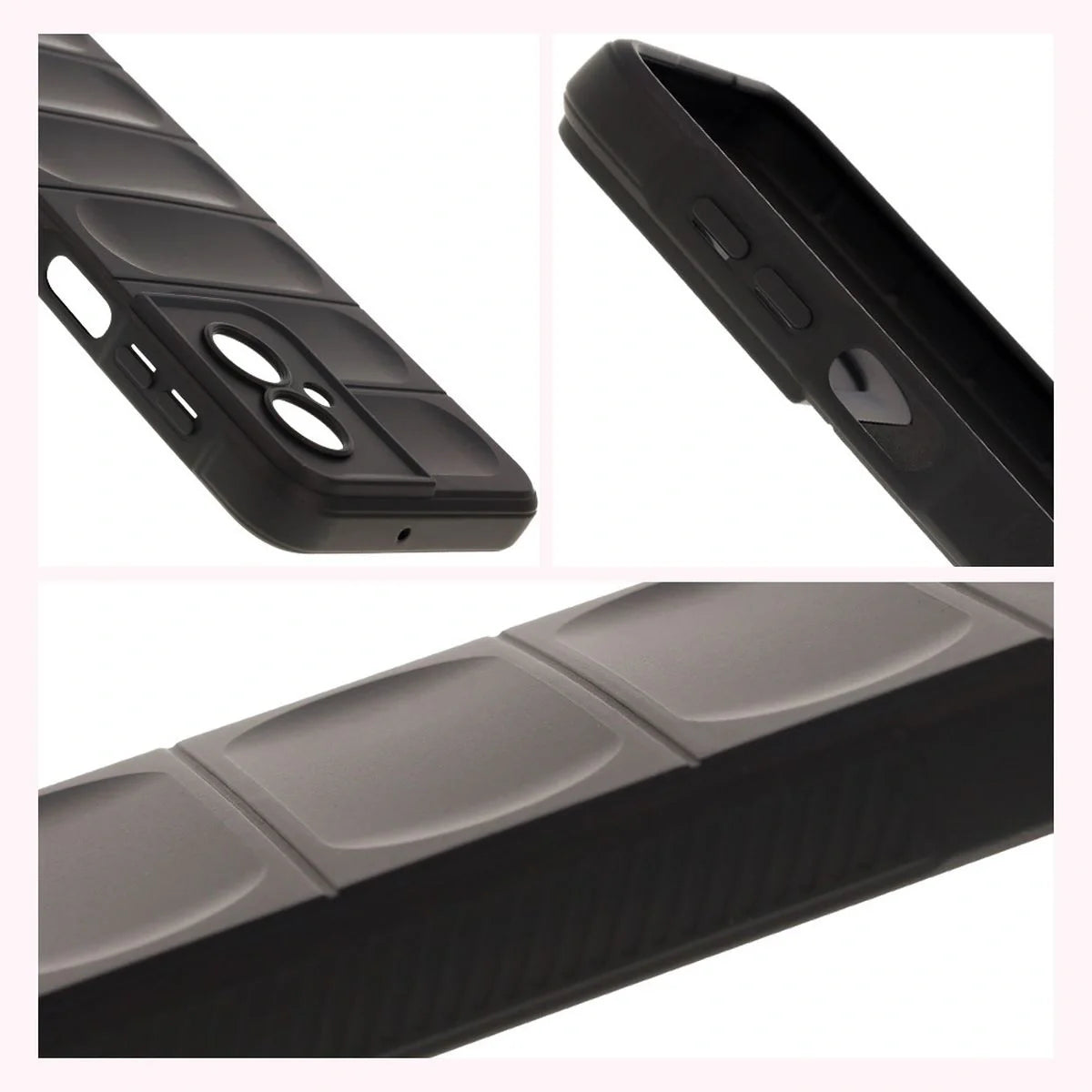 Robuste Handyhülle für Motorola Moto G55 5G, Bizon Case Tur, Schwarz
