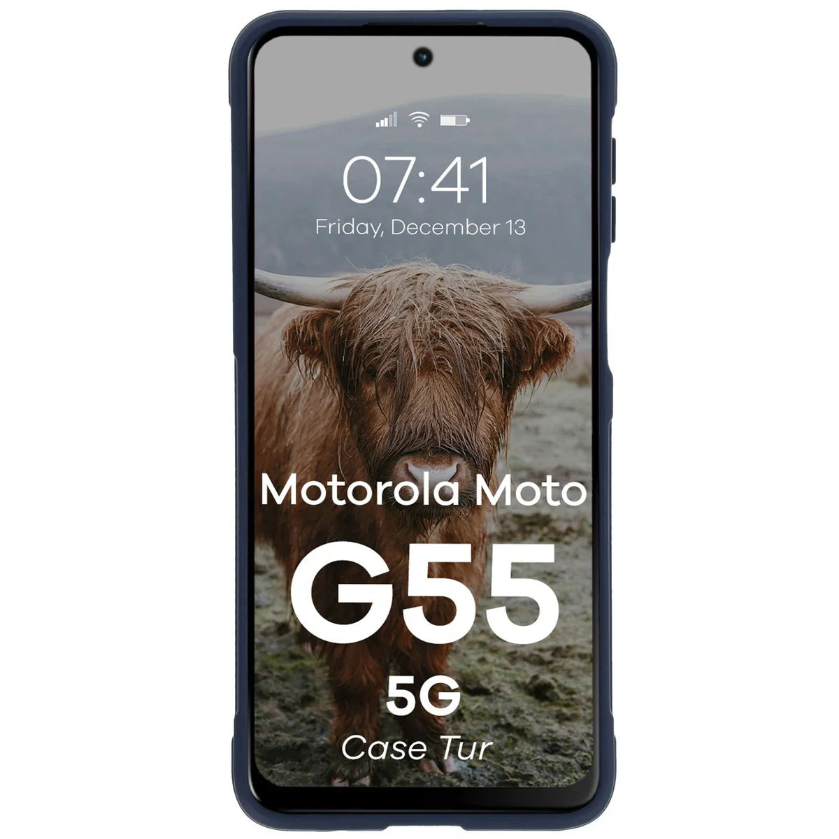 Robuste Handyhülle für Motorola Moto G55 5G, Bizon Case Tur, Dunkelblau