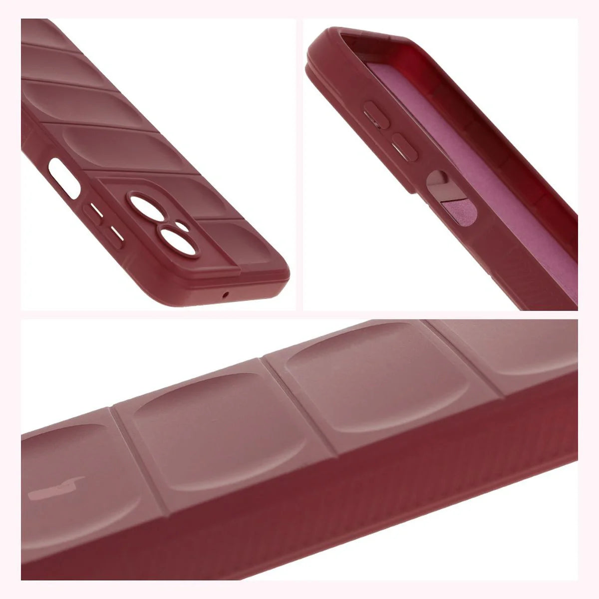 Robuste Handyhülle für Motorola Moto G55 5G, Bizon Case Tur, Burgunderrot
