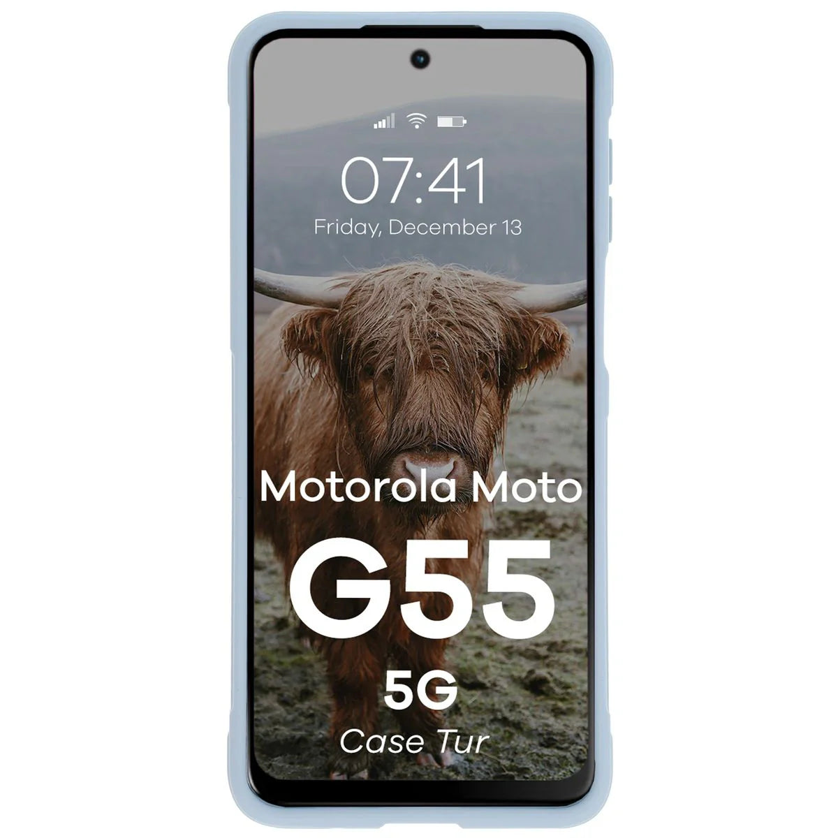 Robuste Handyhülle für Motorola Moto G55 5G, Bizon Case Tur, Hellblau