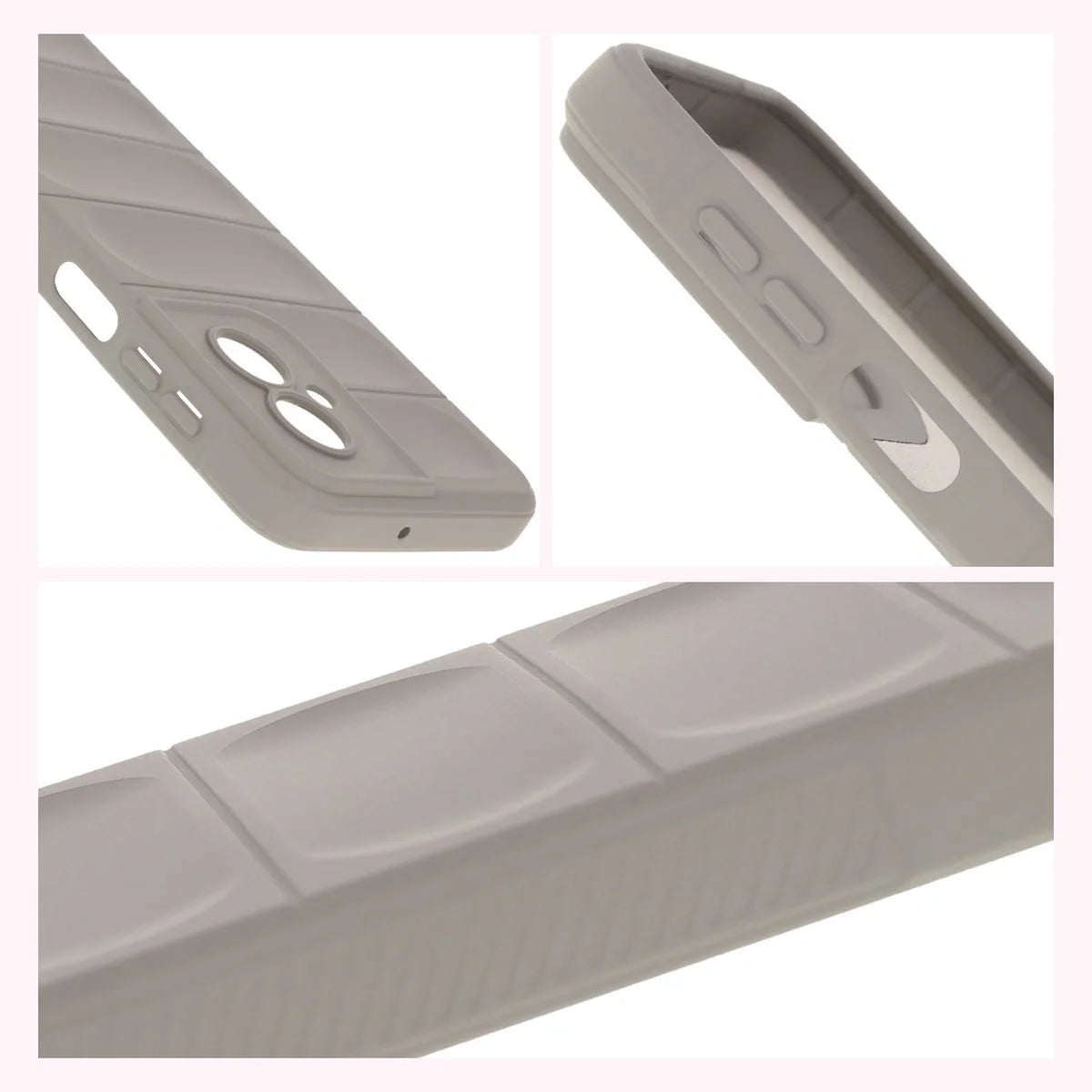 Robuste Handyhülle für Motorola Moto G55 5G, Bizon Case Tur, Hellgrau