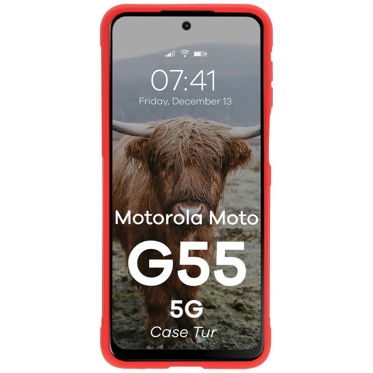 Robuste Handyhülle für Motorola Moto G55 5G, Bizon Case Tur, Rot