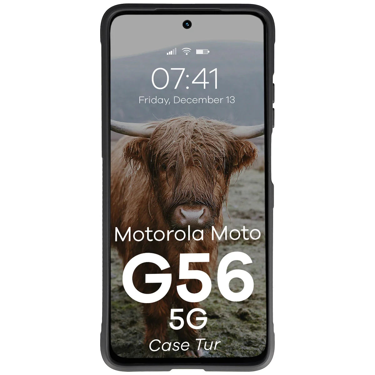 Robuste Handyhülle für Motorola Moto G56 5G, Bizon Case Tur, Schwarz