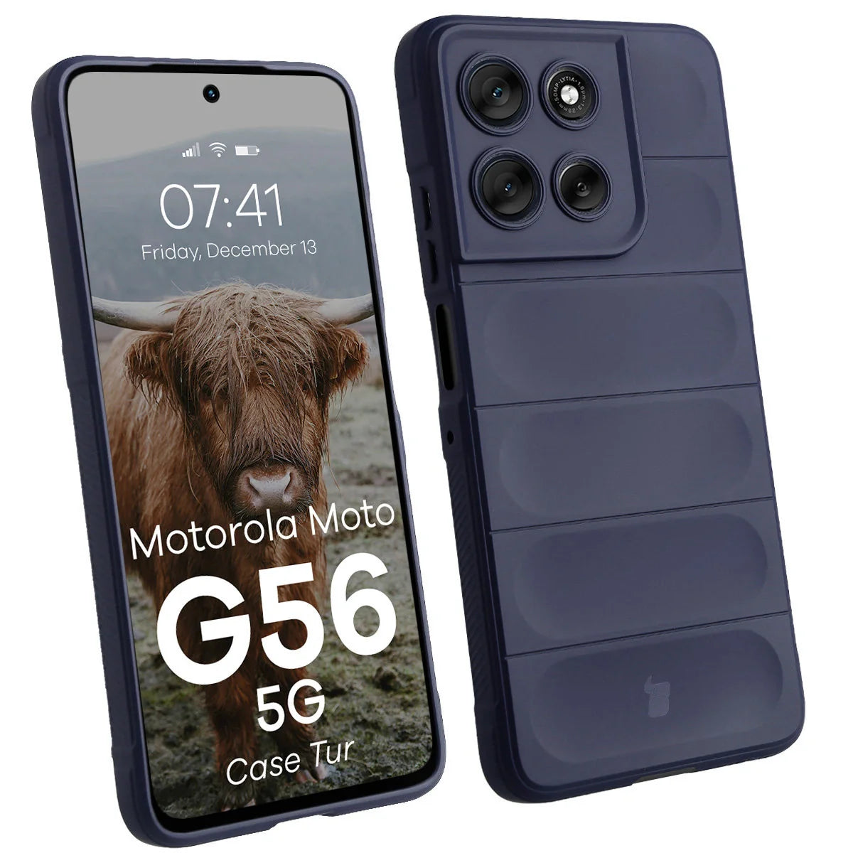 Robuste Handyhülle für Motorola Moto G56 5G, Bizon Case Tur, Dunkelblau