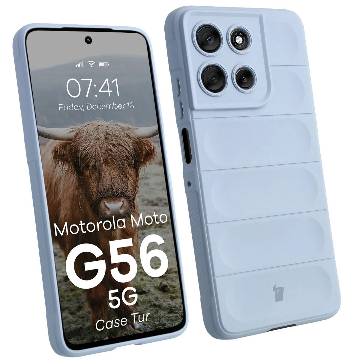 Robuste Handyhülle für Motorola Moto G56 5G, Bizon Case Tur, Hellblau