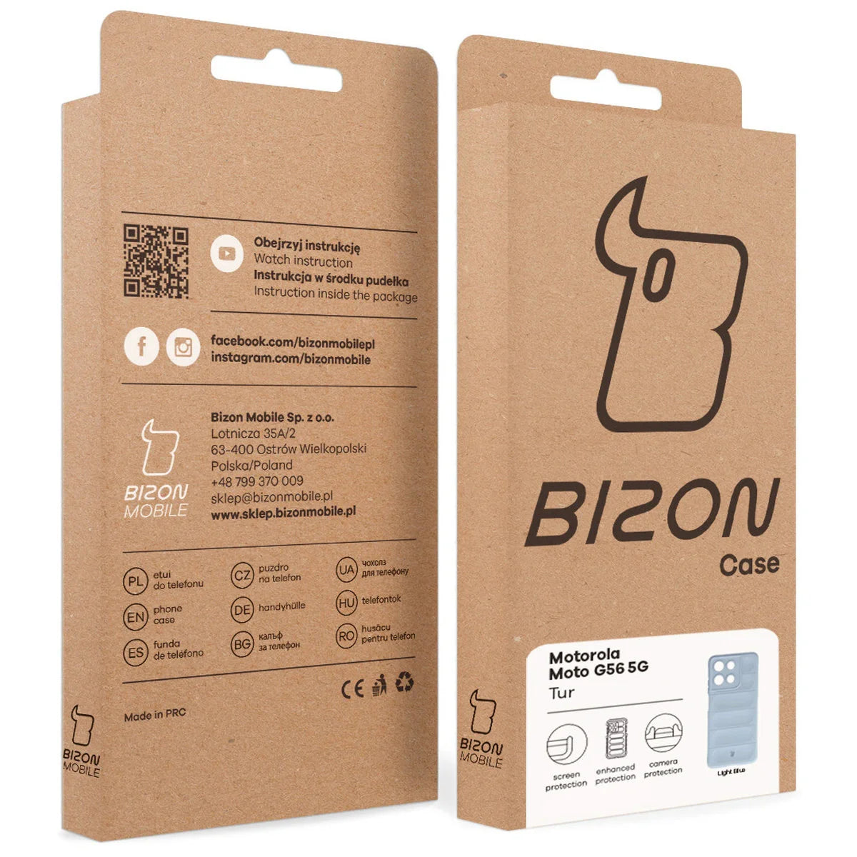 Robuste Handyhülle für Motorola Moto G56 5G, Bizon Case Tur, Hellblau