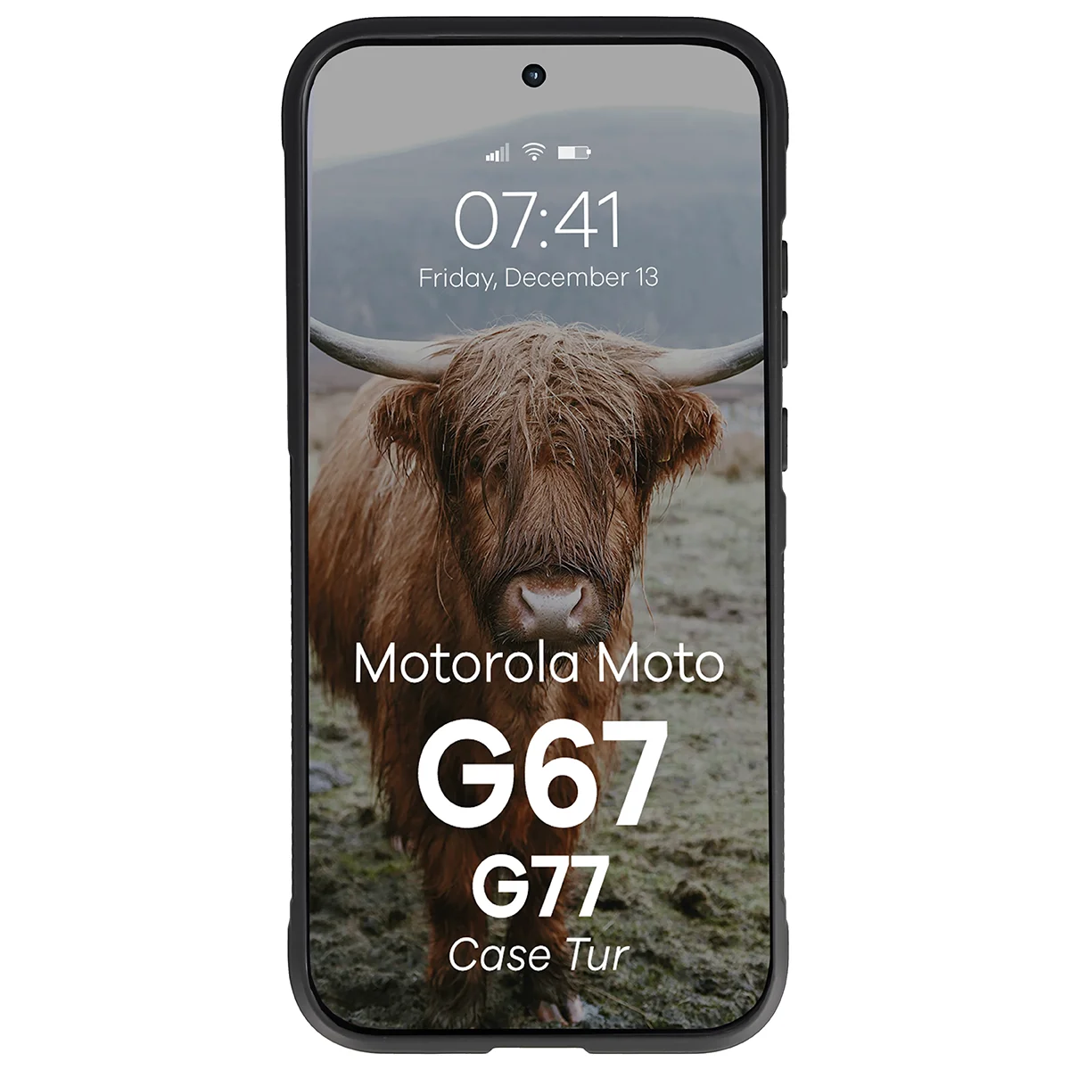 Robuste Handyhülle für Motorola Moto G67 5G / G77 5G, Bizon Case Tur, Schwarz