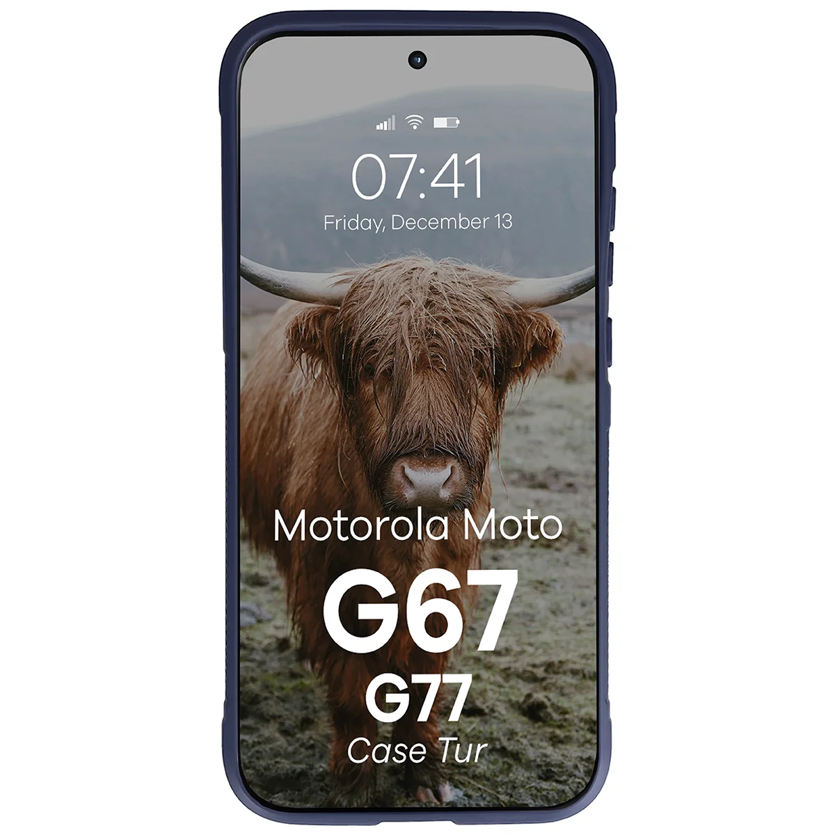 Robuste Handyhülle für Motorola Moto G67 5G / G77 5G, Bizon Case Tur, Dunkelblau