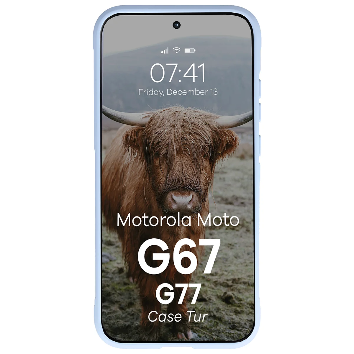 Robuste Handyhülle für Motorola Moto G67 5G / G77 5G, Bizon Case Tur, Hellblau