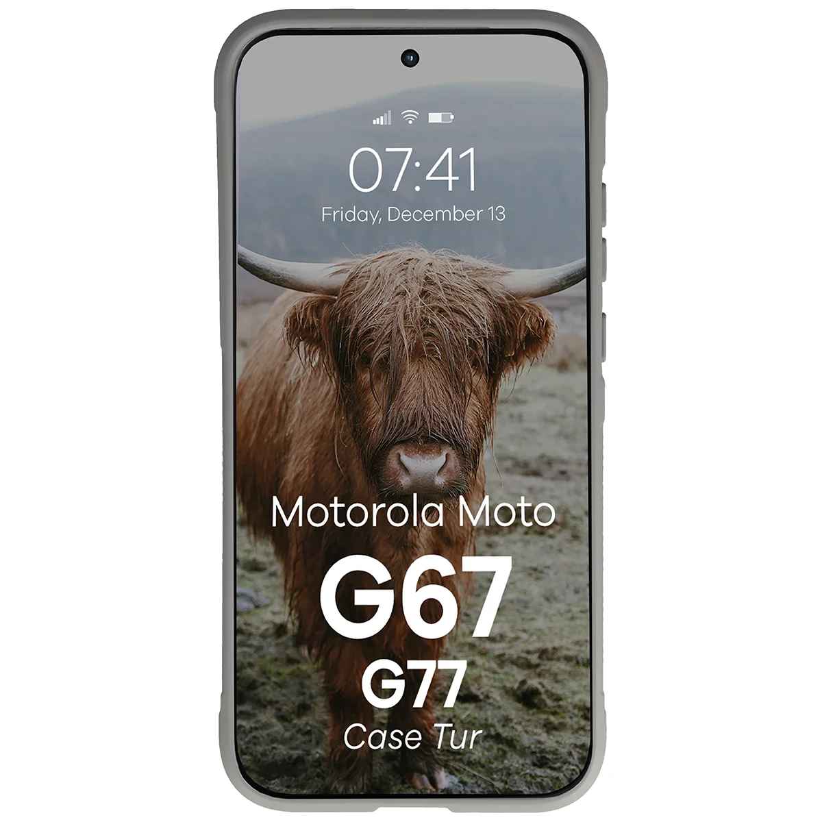 Robuste Handyhülle für Motorola Moto G67 5G / G77 5G, Bizon Case Tur, Hellgrau
