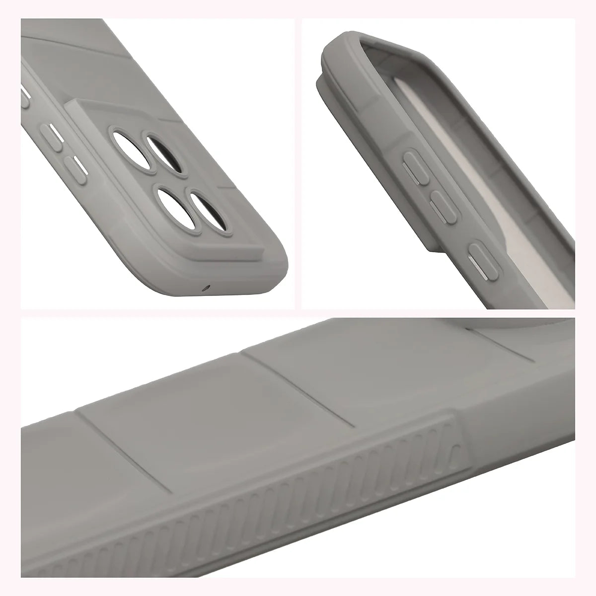 Robuste Handyhülle für Motorola Moto G67 5G / G77 5G, Bizon Case Tur, Hellgrau
