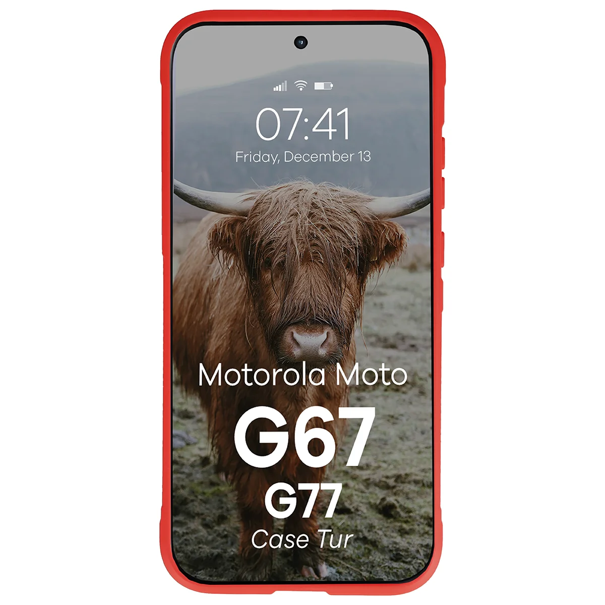 Robuste Handyhülle für Motorola Moto G67 5G / G77 5G, Bizon Case Tur, Rot
