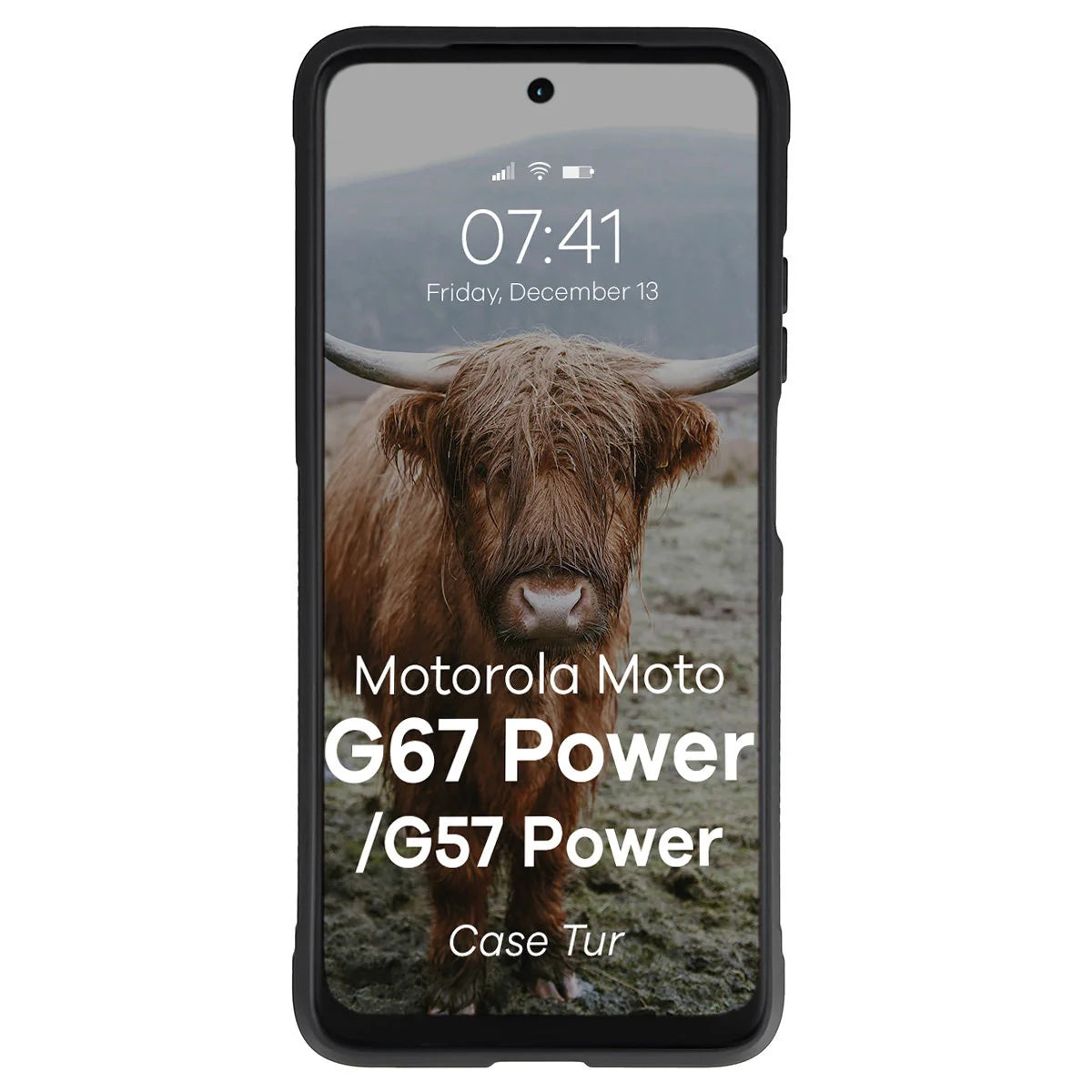 Robuste Handyhülle für Motorola Moto G57 Power / G67 Power, Bizon Case Tur, Schwarz