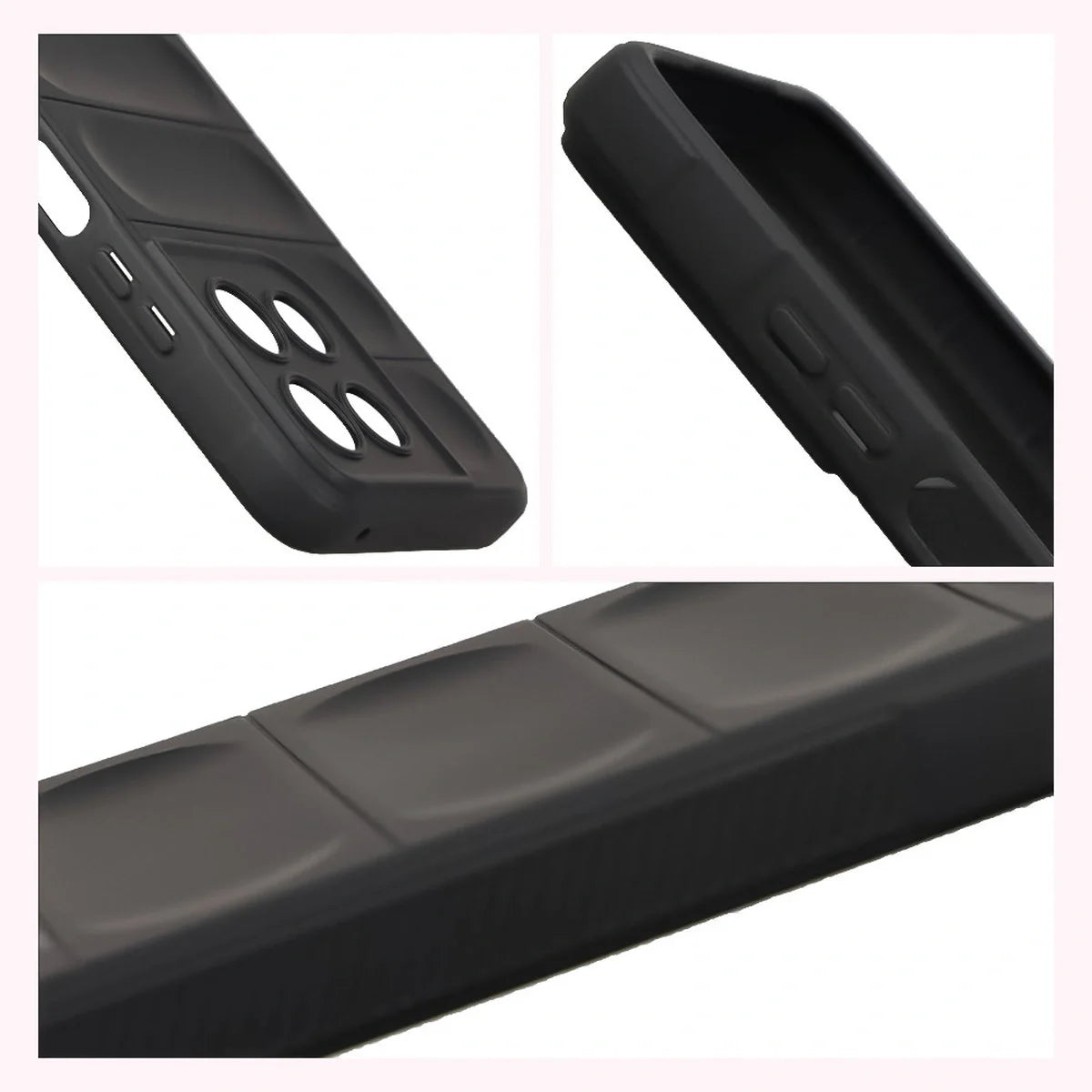 Robuste Handyhülle für Motorola Moto G57 Power / G67 Power, Bizon Case Tur, Schwarz