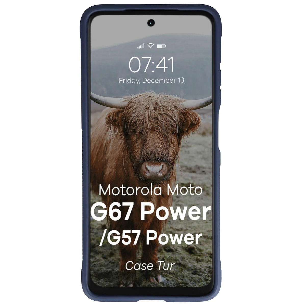 Robuste Handyhülle für Motorola Moto G57 Power / G67 Power, Bizon Case Tur, Dunkelblau