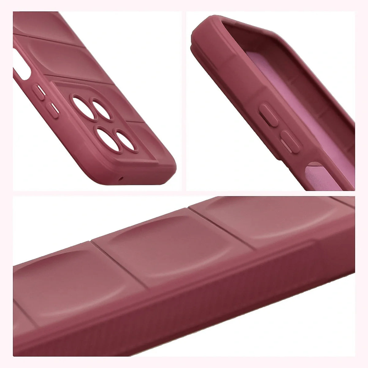 Robuste Handyhülle für Motorola Moto G57 Power / G67 Power, Bizon Case Tur, Burgunderrot