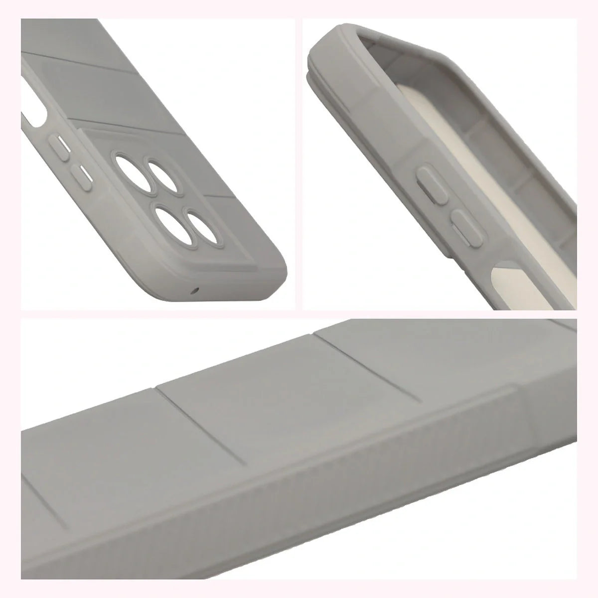 Robuste Handyhülle für Motorola Moto G57 Power / G67 Power, Bizon Case Tur, Hellgrau