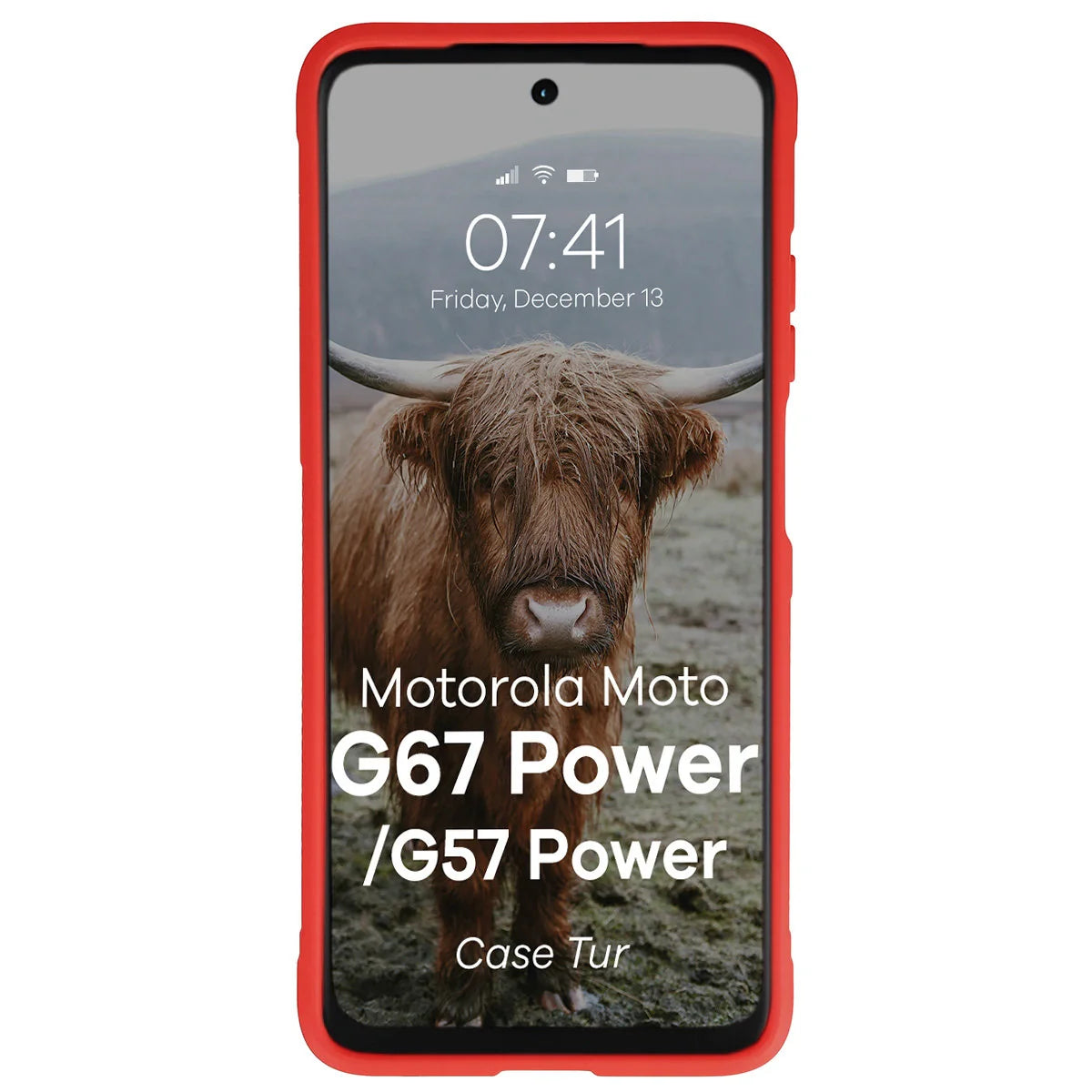 Robuste Handyhülle für Motorola Moto G57 Power / G67 Power, Bizon Case Tur, Rot