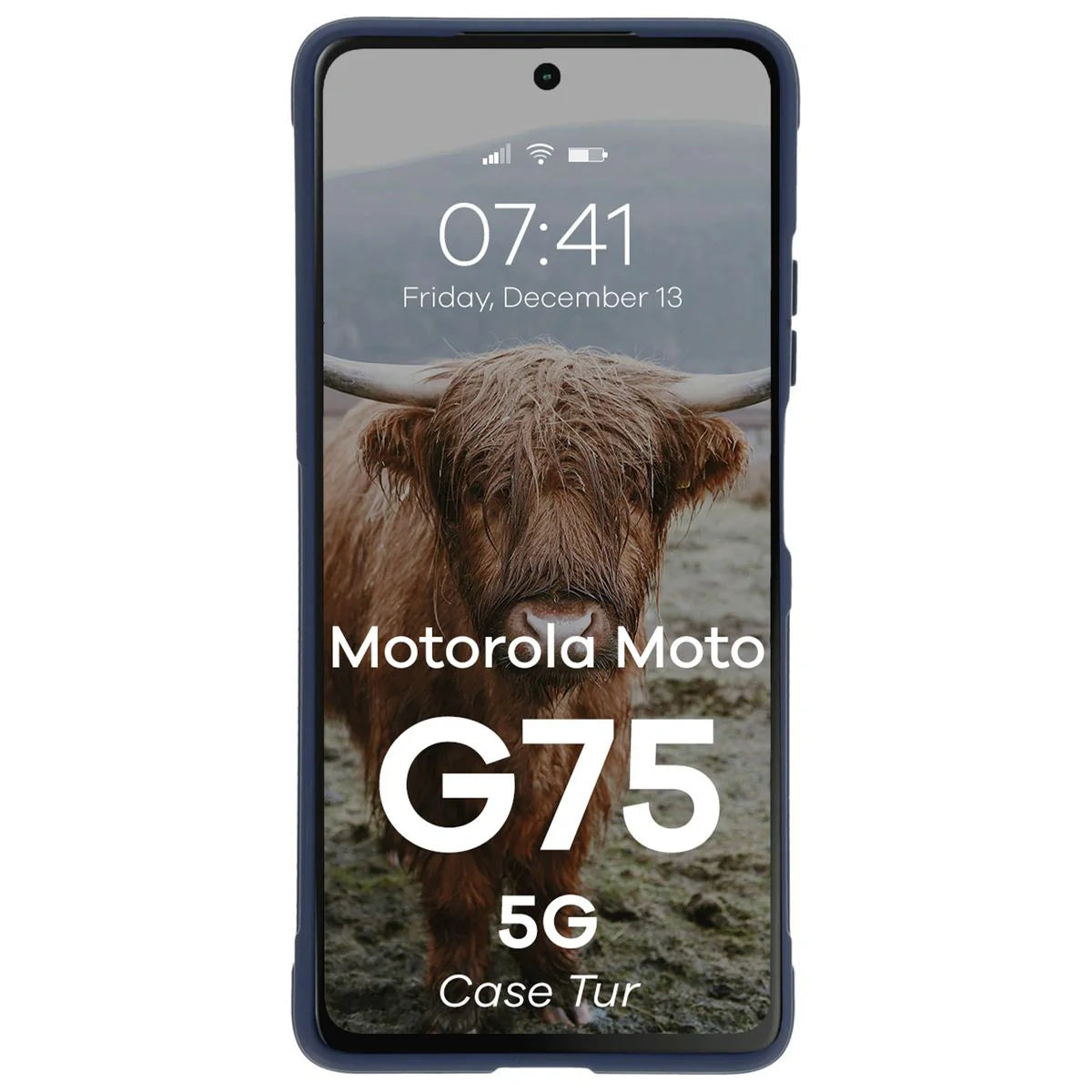 Robuste Handyhülle für Motorola Moto G75 5G, Bizon Case Tur, Dunkelblau