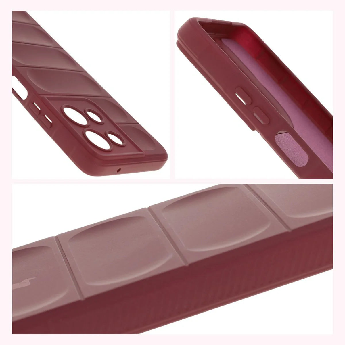 Robuste Handyhülle für Motorola Moto G75 5G, Bizon Case Tur, Burgunderrot