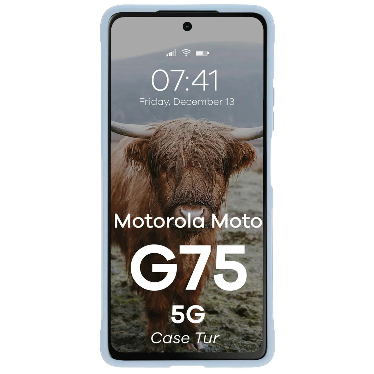 Robuste Handyhülle für Motorola Moto G75 5G, Bizon Case Tur, Hellblau