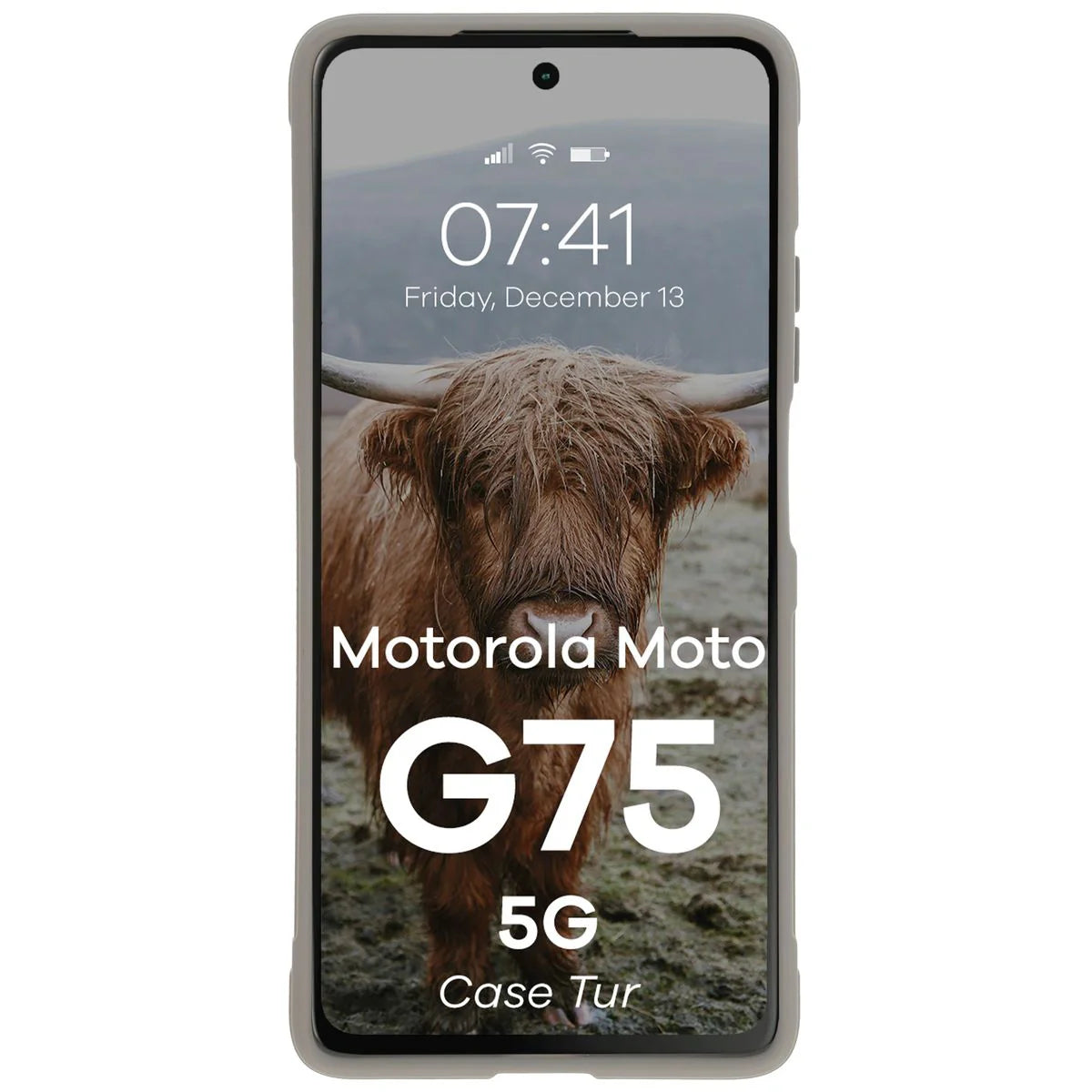 Robuste Handyhülle für Motorola Moto G75 5G, Bizon Case Tur, Hellgrau