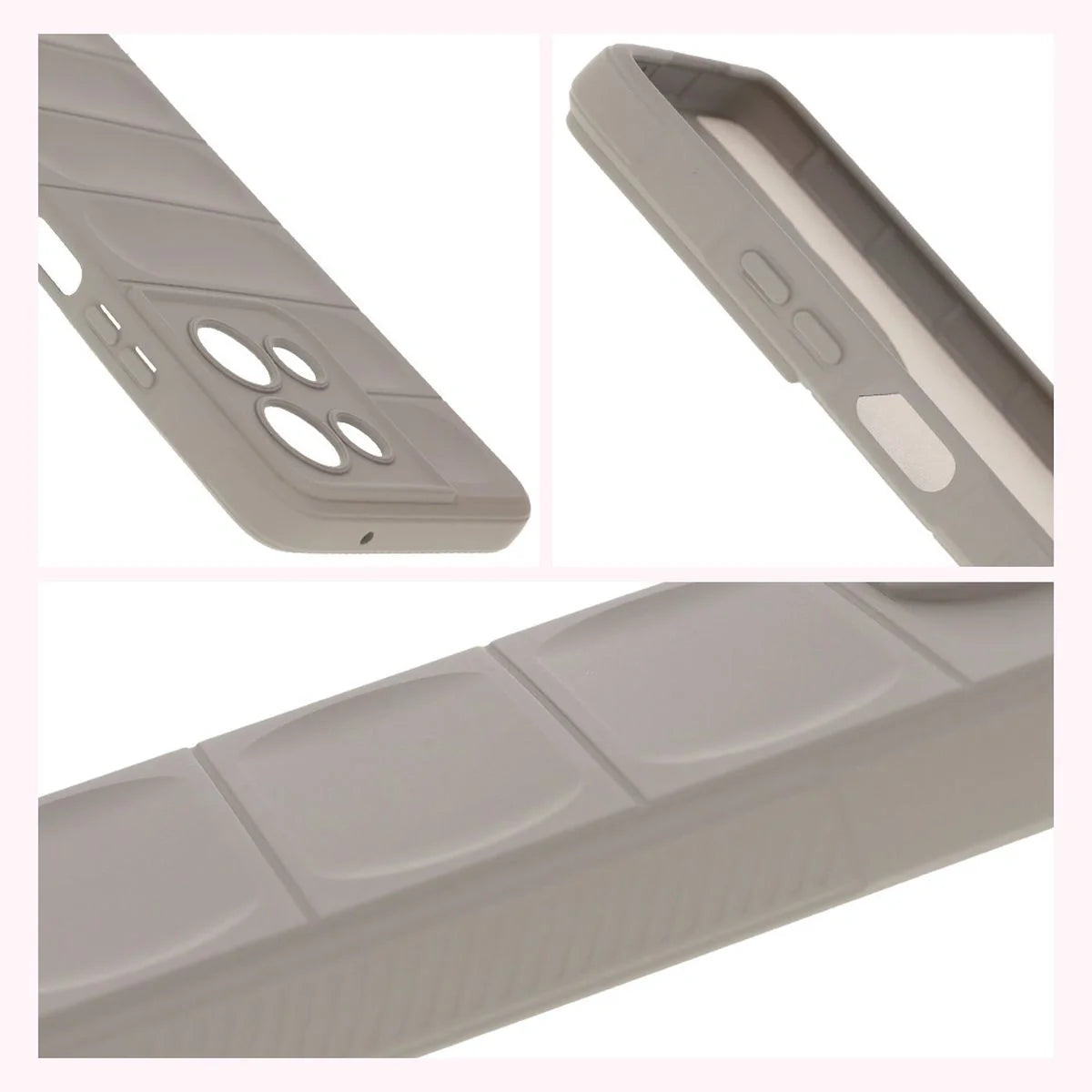 Robuste Handyhülle für Motorola Moto G75 5G, Bizon Case Tur, Hellgrau