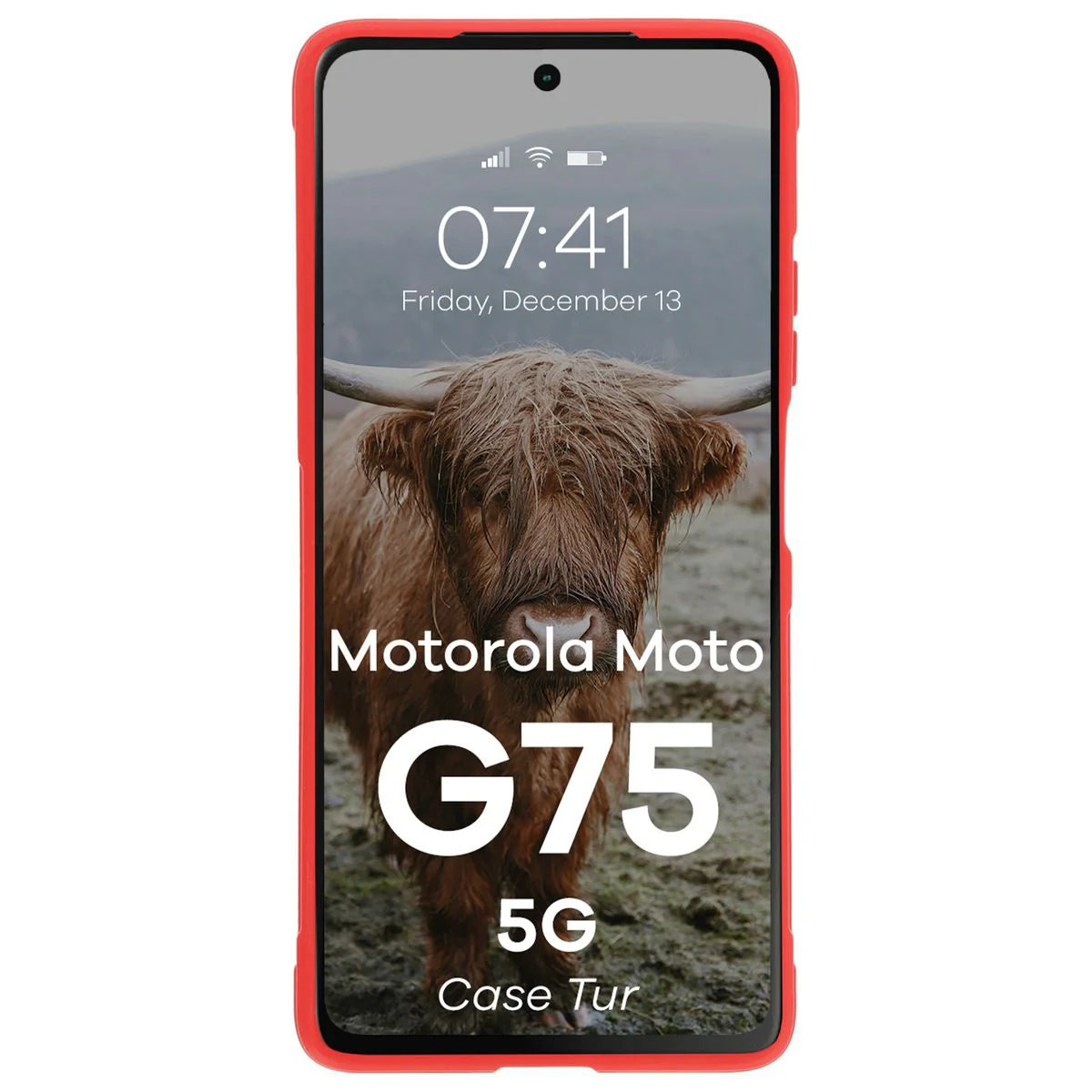 Robuste Handyhülle für Motorola Moto G75 5G, Bizon Case Tur, Rot