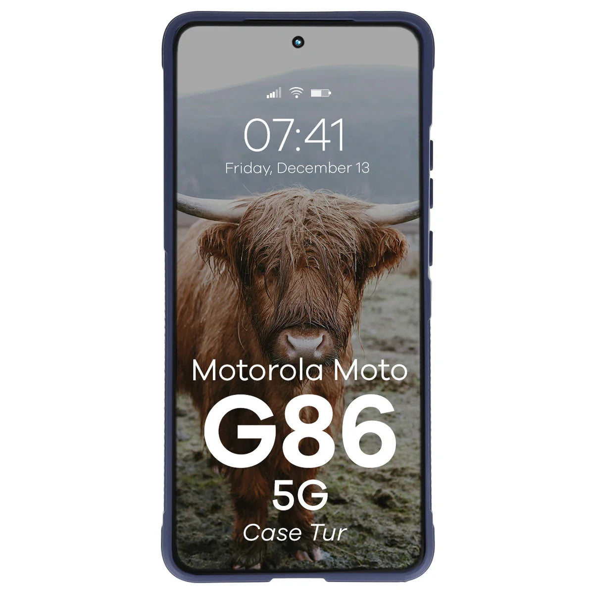 Robuste Handyhülle für Motorola Moto G86 5G, Bizon Case Tur, Dunkelblau