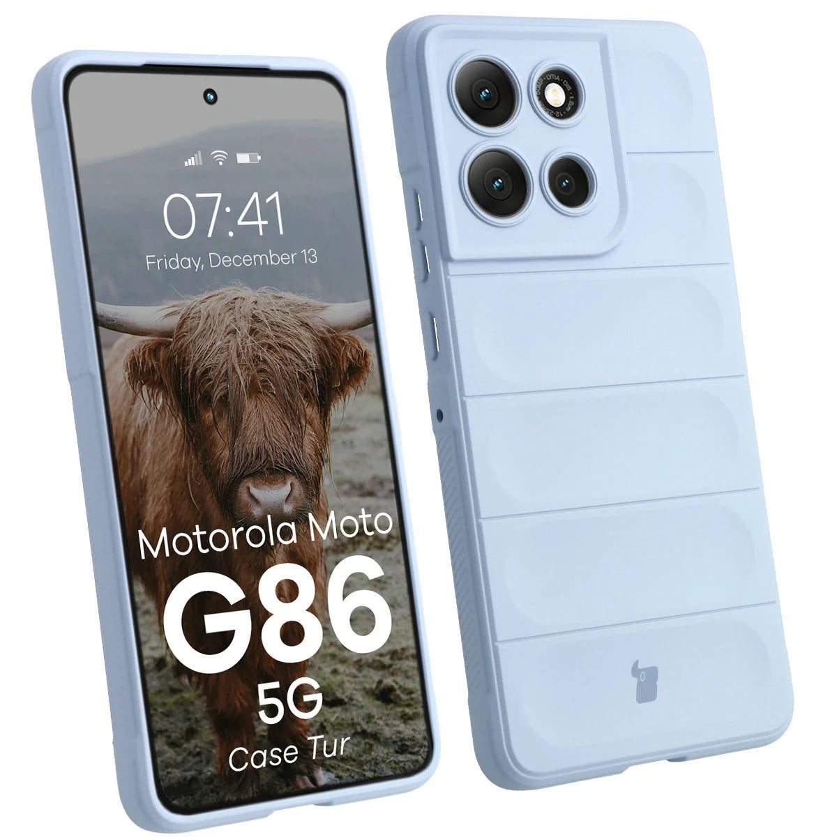 Robuste Handyhülle für Motorola Moto G86 5G, Bizon Case Tur, Hellblau