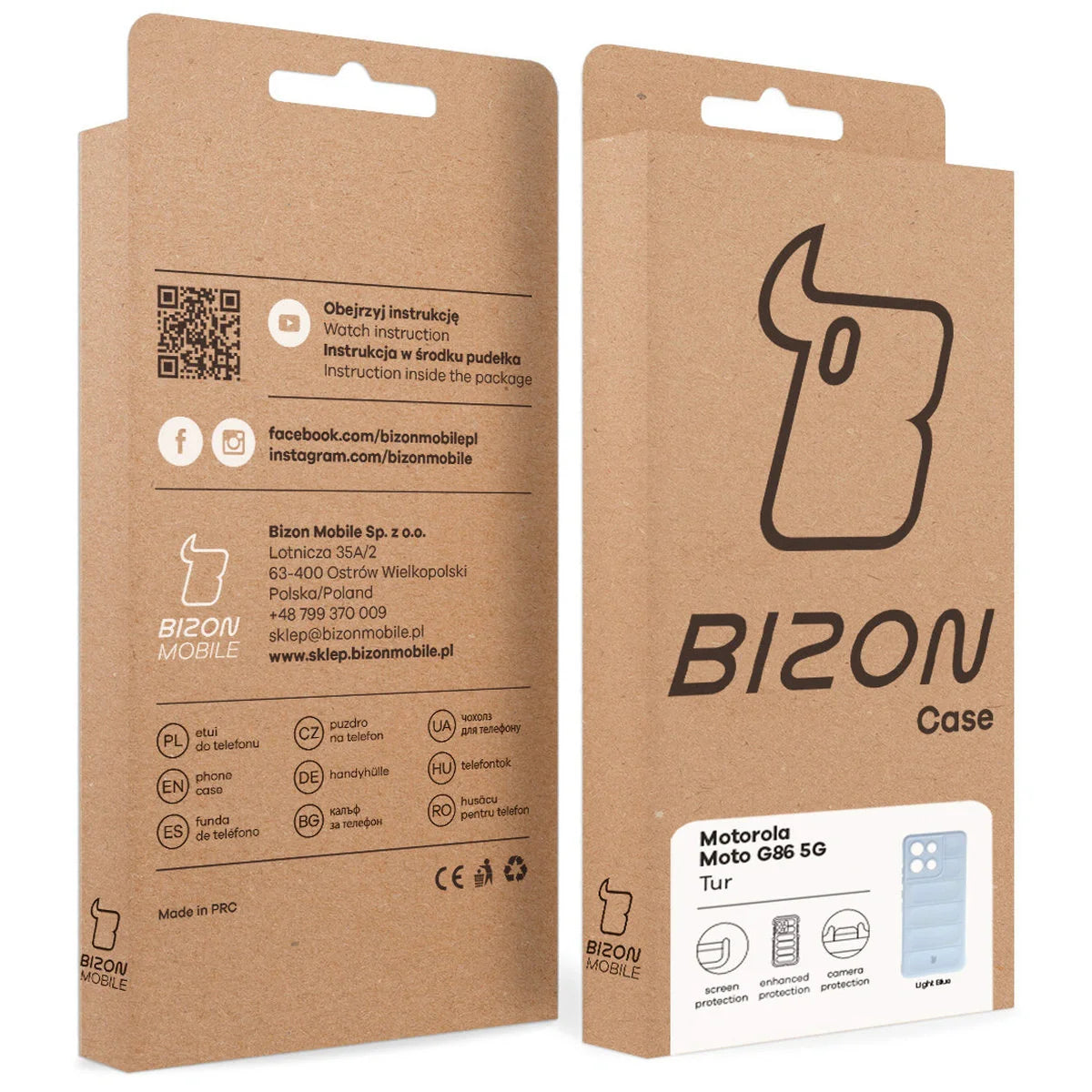 Robuste Handyhülle für Motorola Moto G86 5G, Bizon Case Tur, Hellblau
