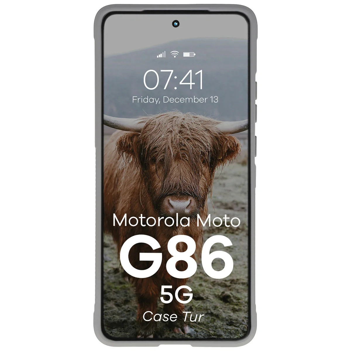 Robuste Handyhülle für Motorola Moto G86 5G, Bizon Case Tur, Hellgrau