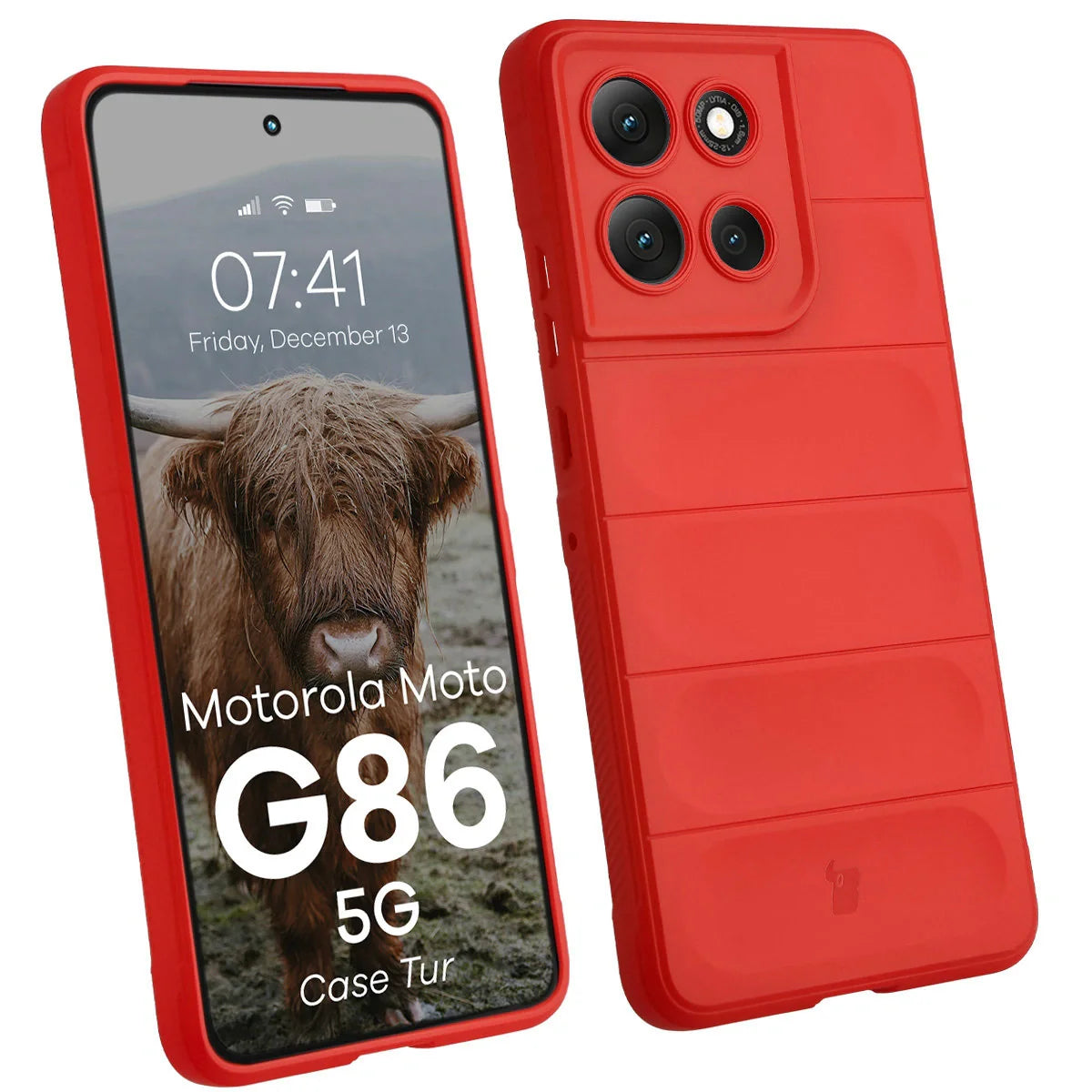 Robuste Handyhülle für Motorola Moto G86 5G, Bizon Case Tur, Rot