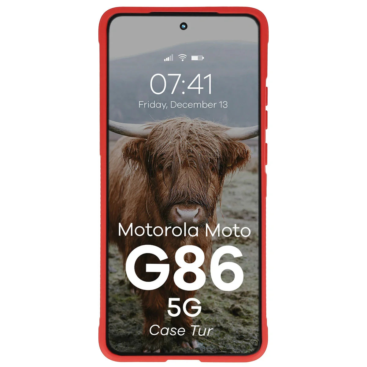 Robuste Handyhülle für Motorola Moto G86 5G, Bizon Case Tur, Rot