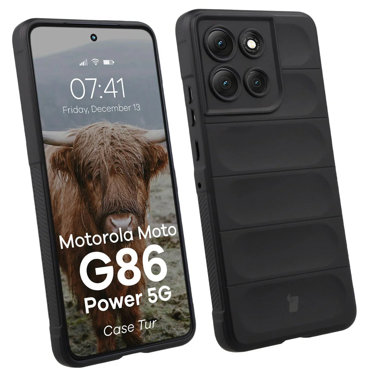 Robuste Handyhülle für Motorola Moto G86 Power 5G, Bizon Case Tur, Schwarz