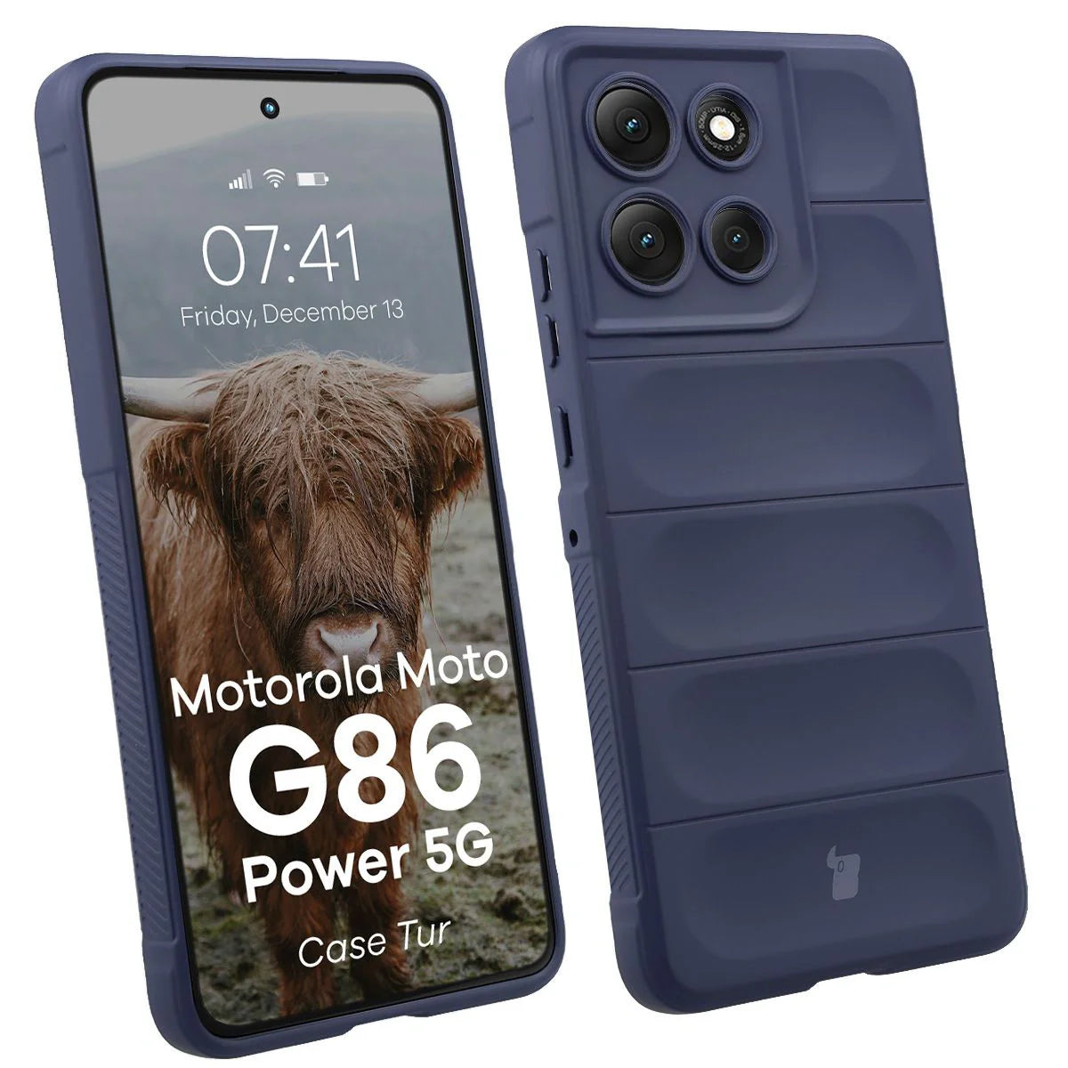 Robuste Handyhülle für Motorola Moto G86 Power 5G, Bizon Case Tur, Dunkelblau