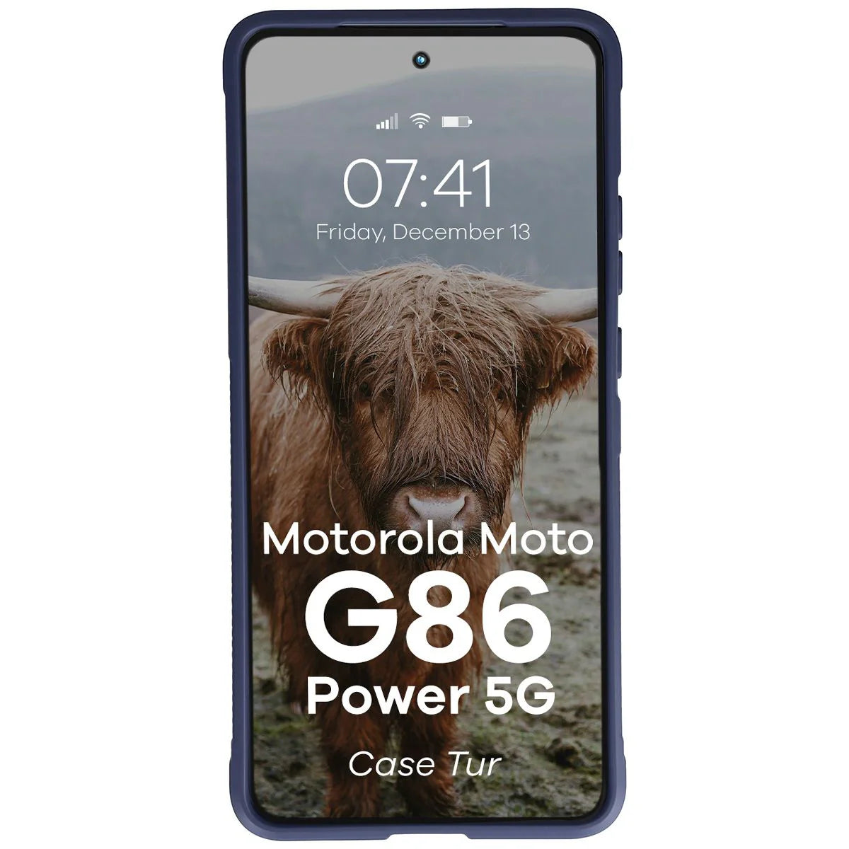 Robuste Handyhülle für Motorola Moto G86 Power 5G, Bizon Case Tur, Dunkelblau